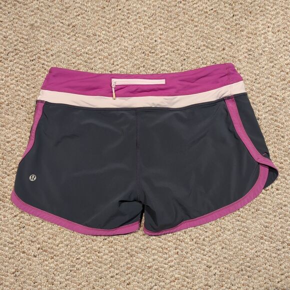 Lululemon Groovy Run Shorts Womens 6 Gray Magenta Active Gym Workout - Picture 4 of 8